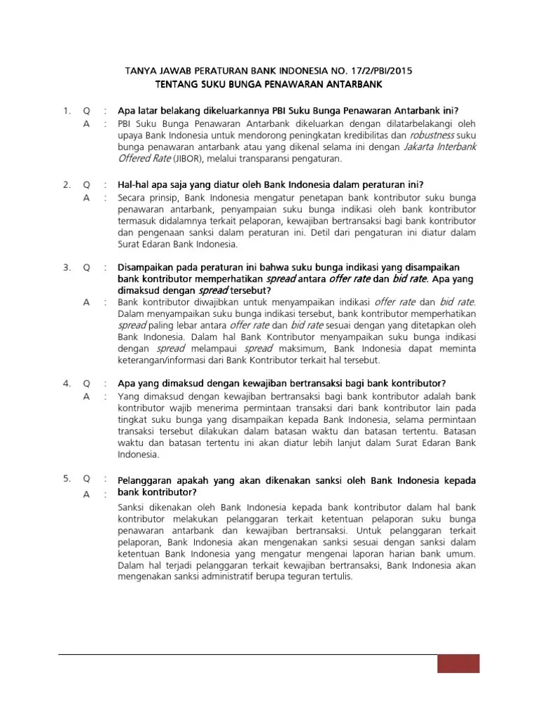 Apa Yang Dimaksud Dengan Suku Bunga Bank Indonesia Seputar Bank