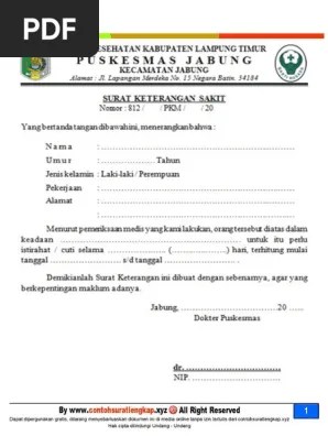 Contoh Surat Keterangan Sakit Puskesmas Pdf 13 Contoh Surat Dokter Untuk Berbagai Keperluan Serta Pemberitahuan Sehat