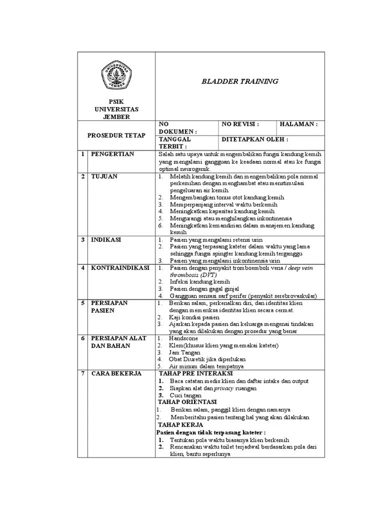 SOP Bladder Training