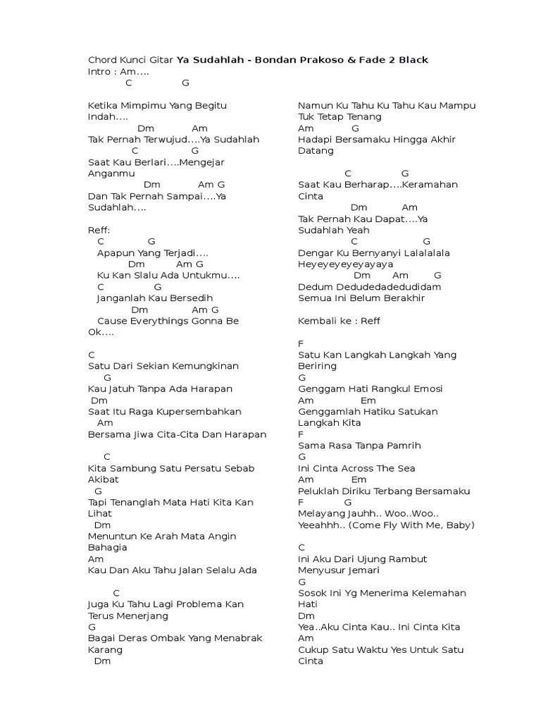 Chord Kunci Gitar Cassandra | PDF