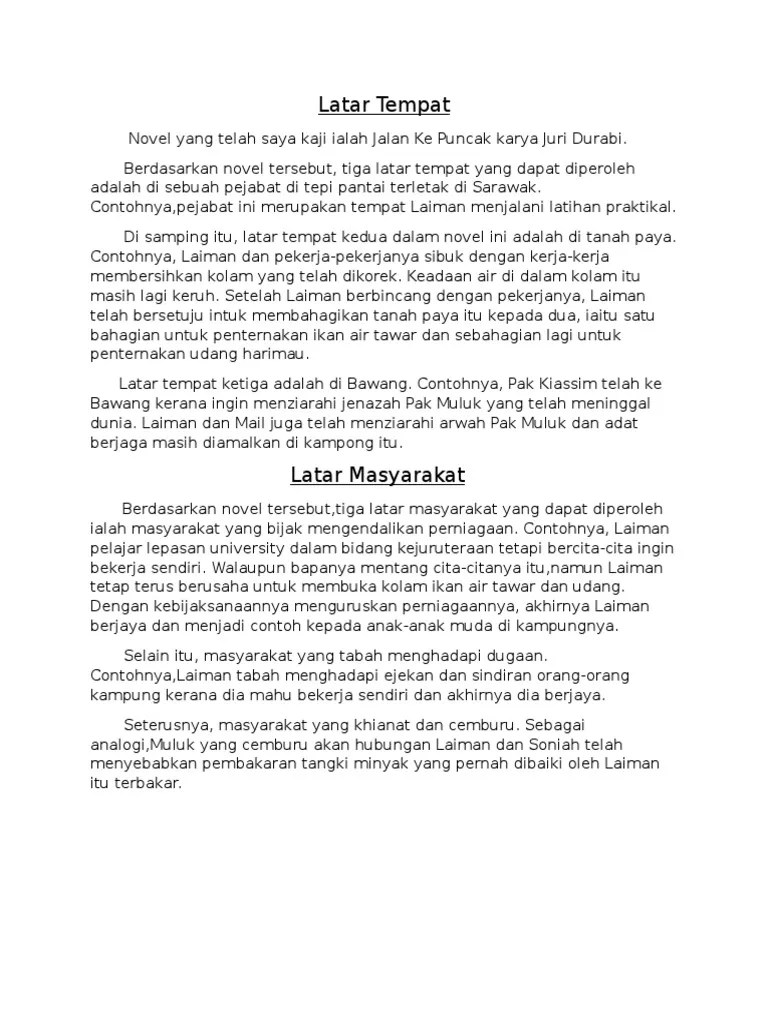 Latar Tempat Latar Masyarakat