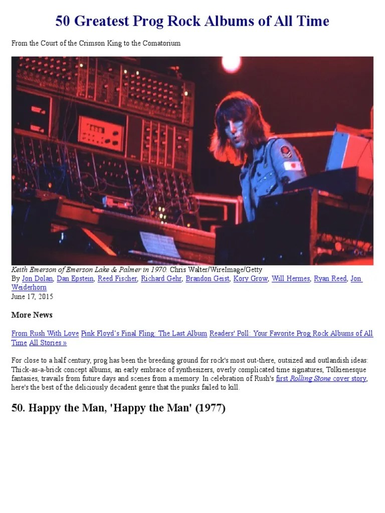 50 Greatest Prog Rock Albums of All Time PDF Progressive Rock