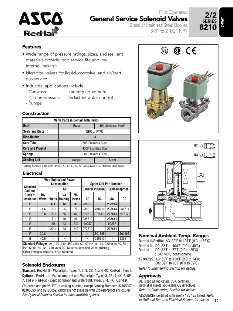 Asco Series 210 General Service Catalog Valve Manufactured Goods