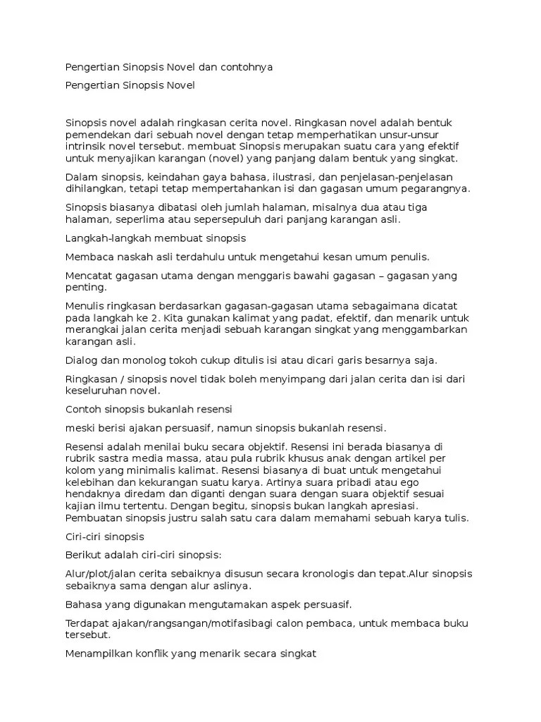 Pengertian Sinopsis Dan Contohnya Mosaicone