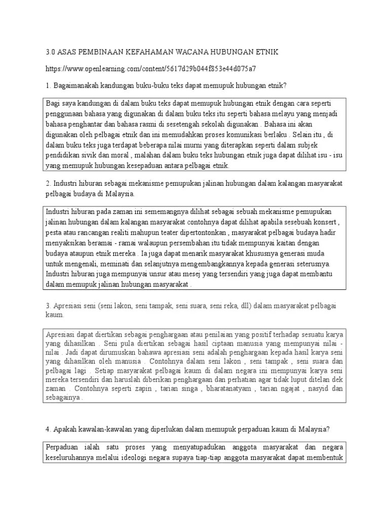 Bagaimanakah Kandungan Buku Teks Dapat Memupuk Hubungan Etnik Doc Hubungan Etnik Hasbullah Hakim Academia Edu Teks Tanggapan Adalah Teks Yang Berupa Tanggapan Dalam Bentuk Pujian Atau Dukungan Hingga Kritik Dan