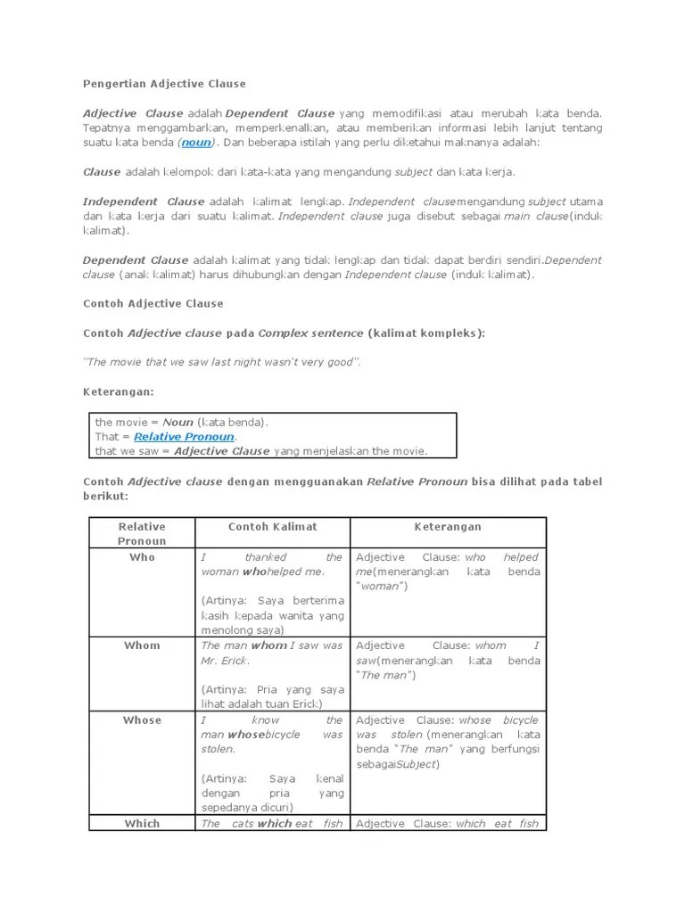 23+ Contoh Soal Toefl Adjective Clause Kumpulan Contoh Soal