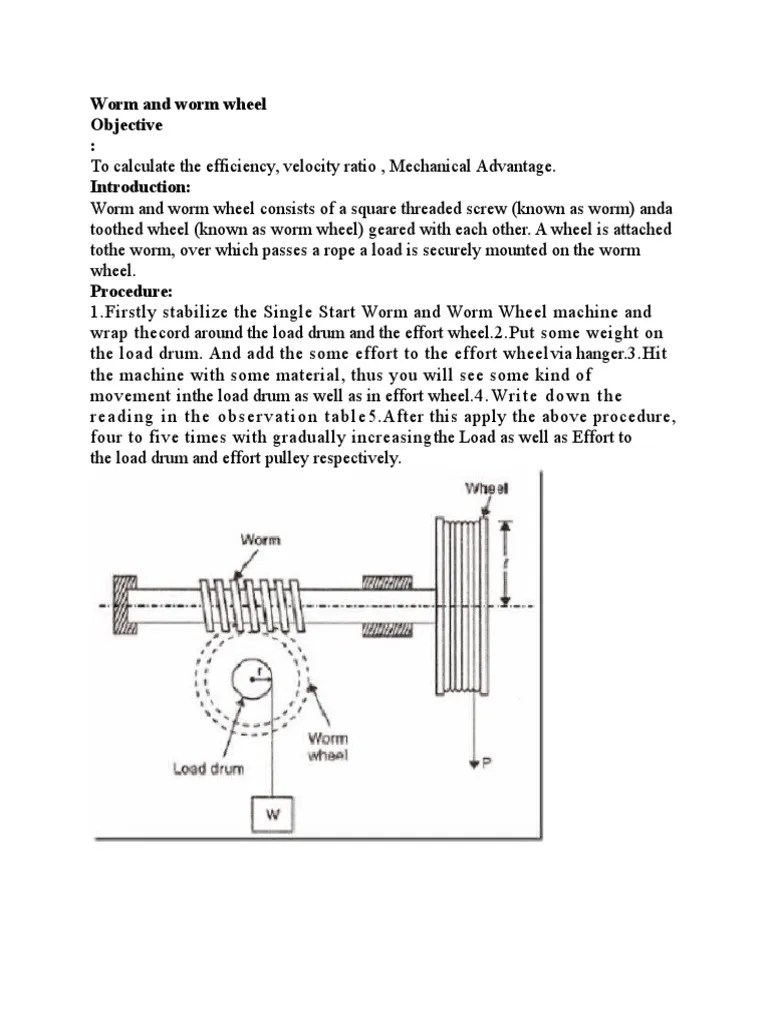 Worm and Worm Wheel PDF Mechanics Manufactured Goods