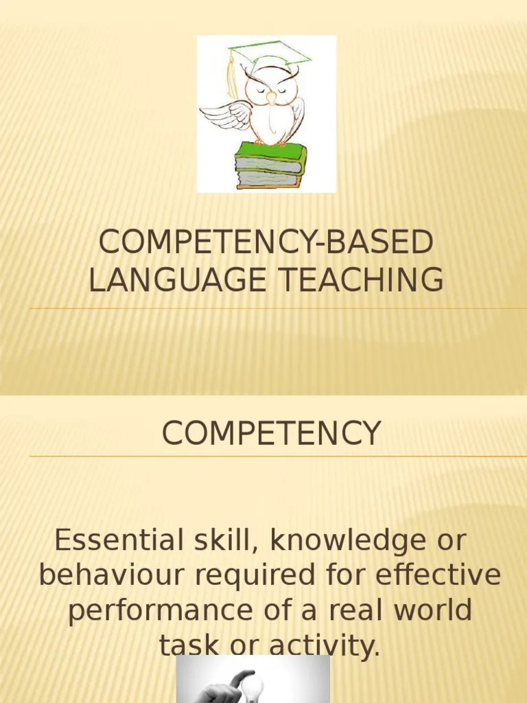 CompetencyBased Language Teaching Calosc PDF Educational