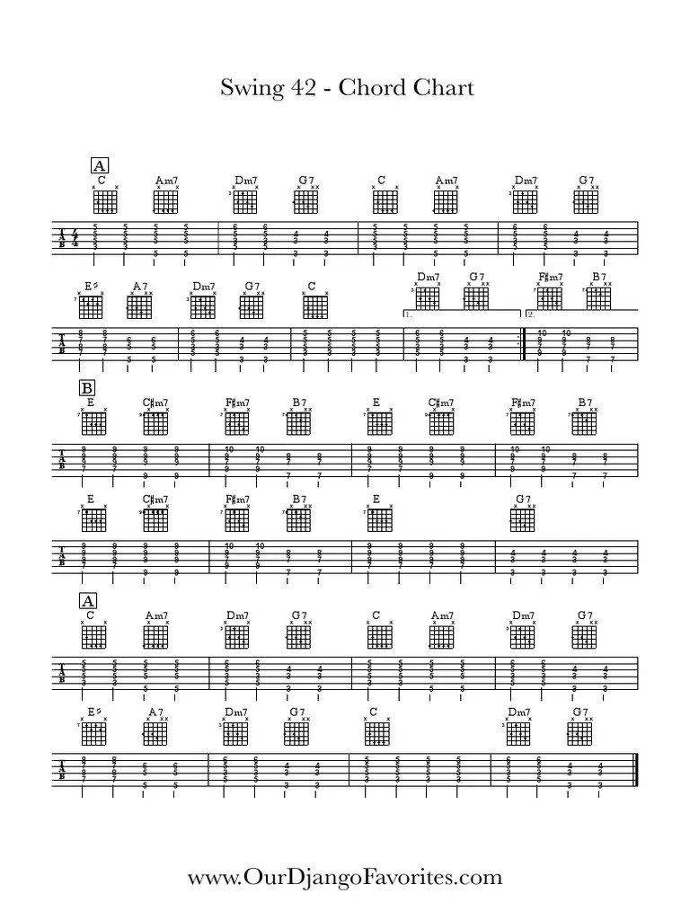 Swing 42 Chord Chart