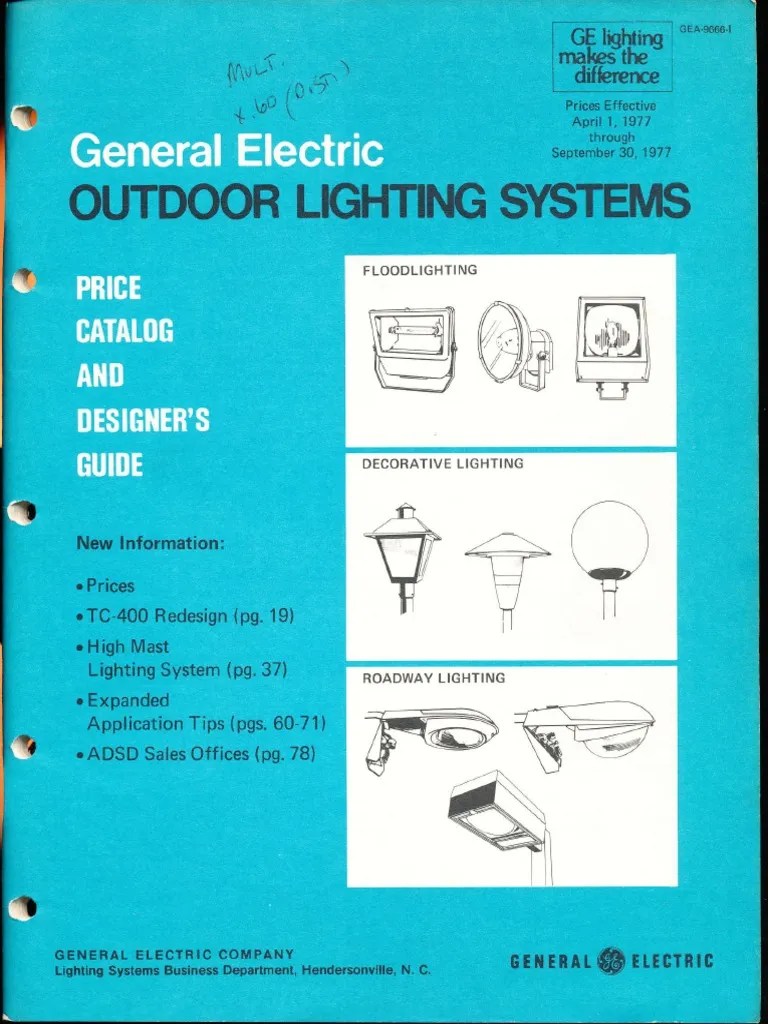 GE Lighting Systems Price Book Outdoor Designers Guide 477 977