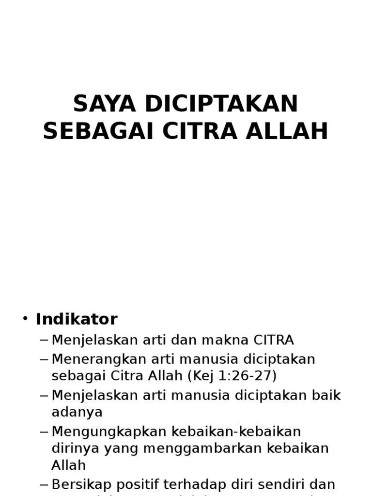 Saya Diciptakan Sebagai Citra Allah | PDF