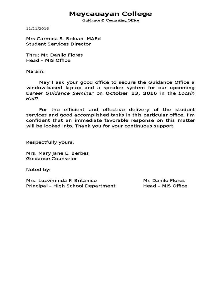Request Letter For Laptop PDF Computing And Information Technology