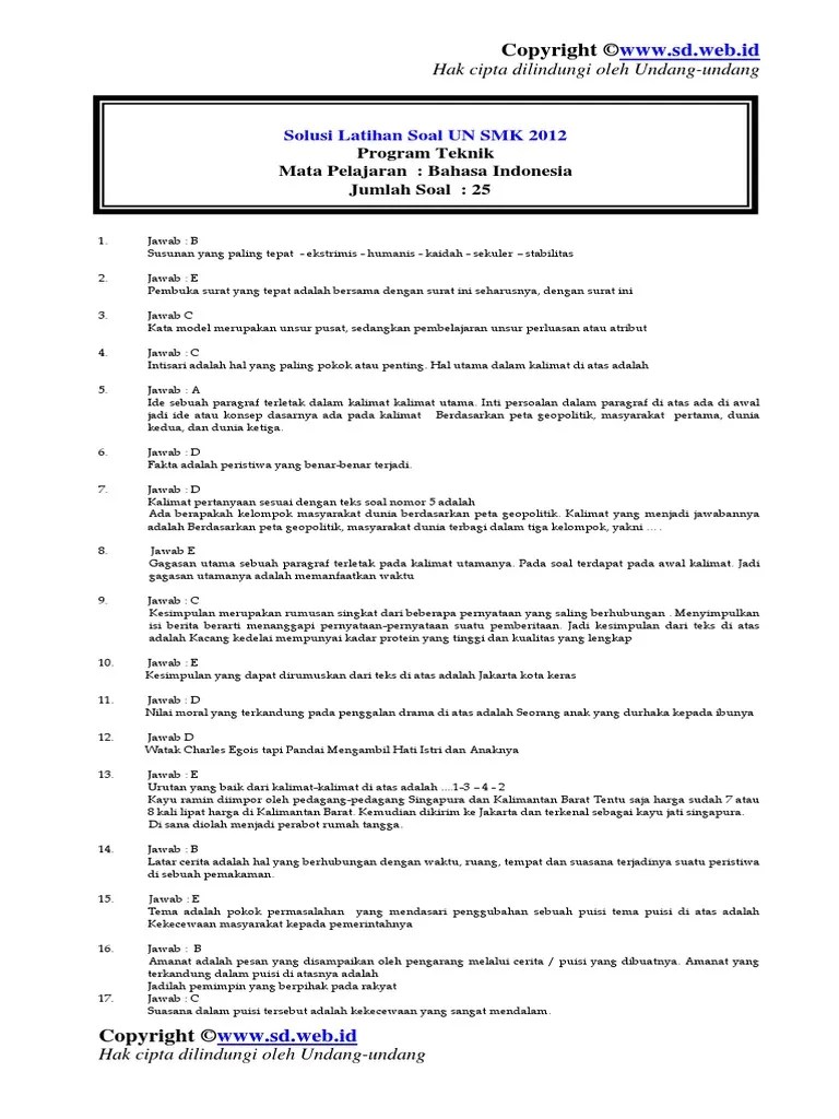 Kunci Bahasa Indonesia | PDF