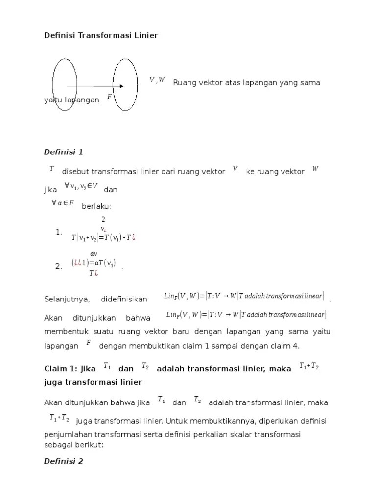 Transformasi Linier | PDF