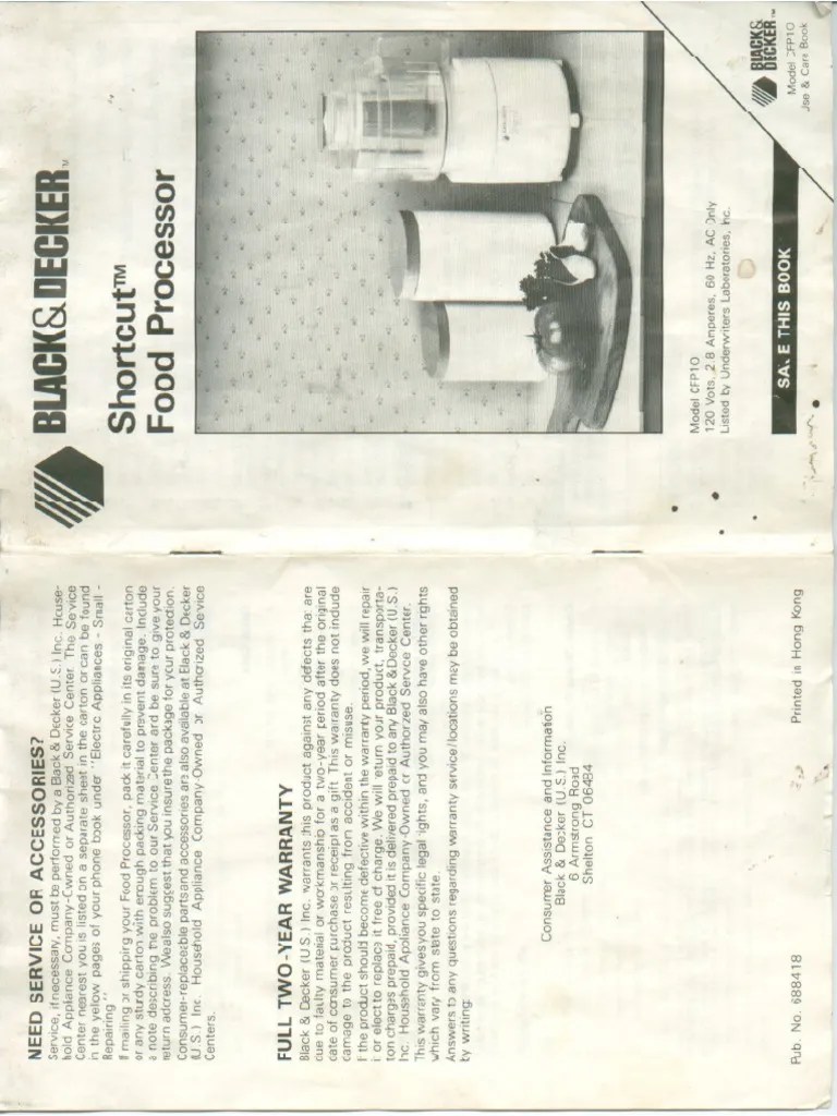 Black + Decker Shortcut f1cfp10 PDF PDF