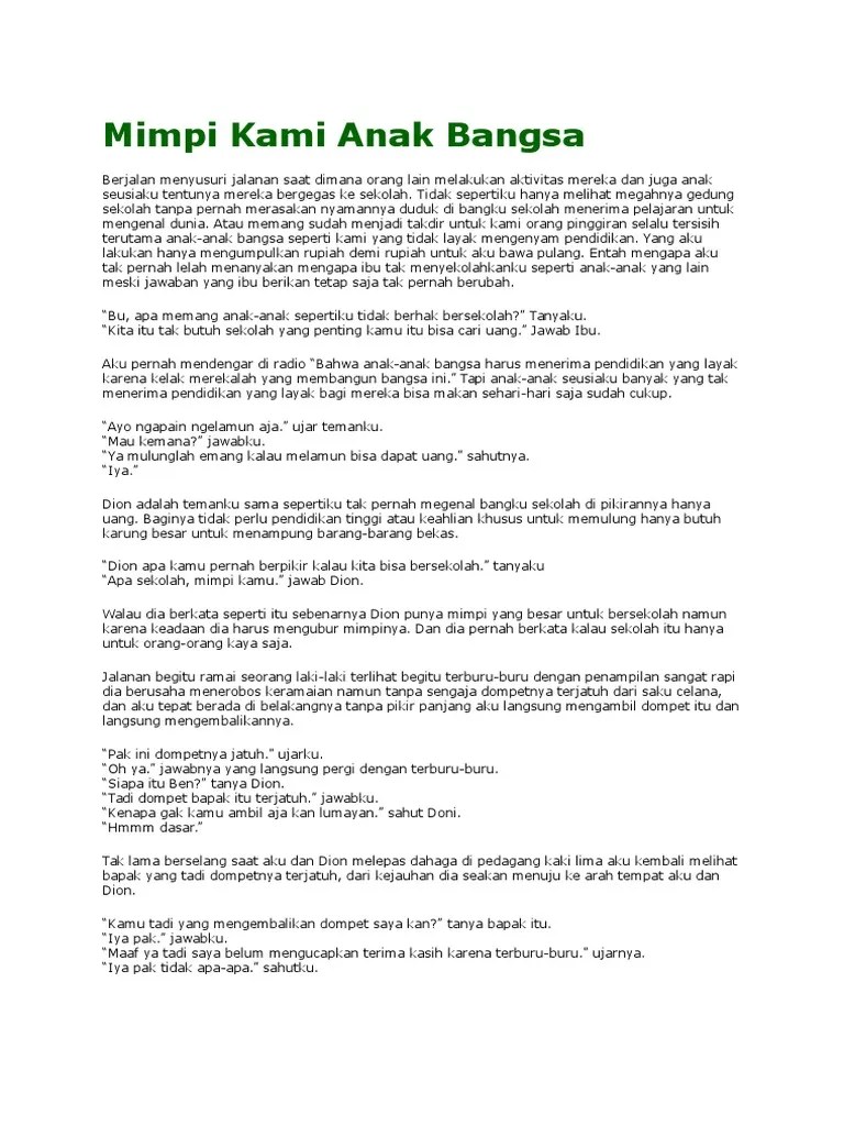 Cerpen Mengenai Pendidikan – Penggambar