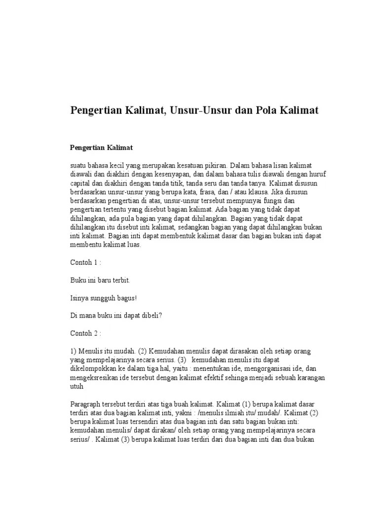 Pengertian Kalimat | PDF