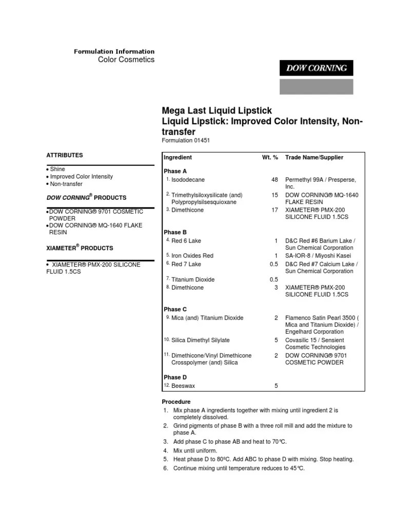 FORMUL 01451 LipstickFormulation PDF