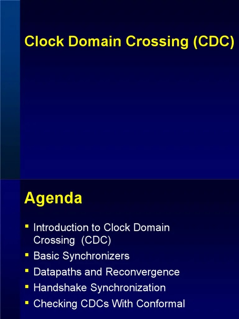 Clock Domain Crossing (CDC) Synchronization Digital Technology