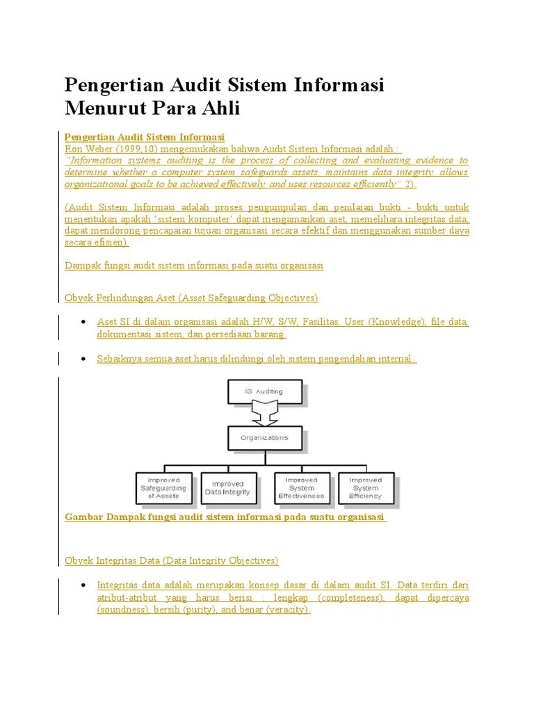 Pengertian Audit Sistem Informasi Menurut Para Ahli