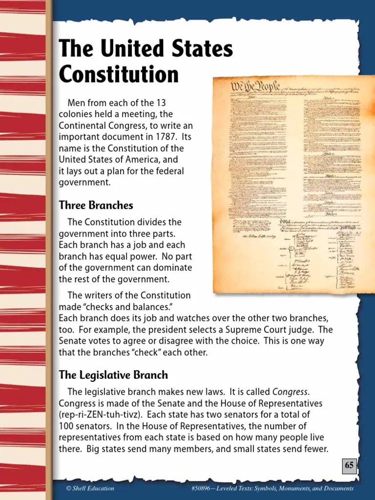 The United States Constitution Three Branches