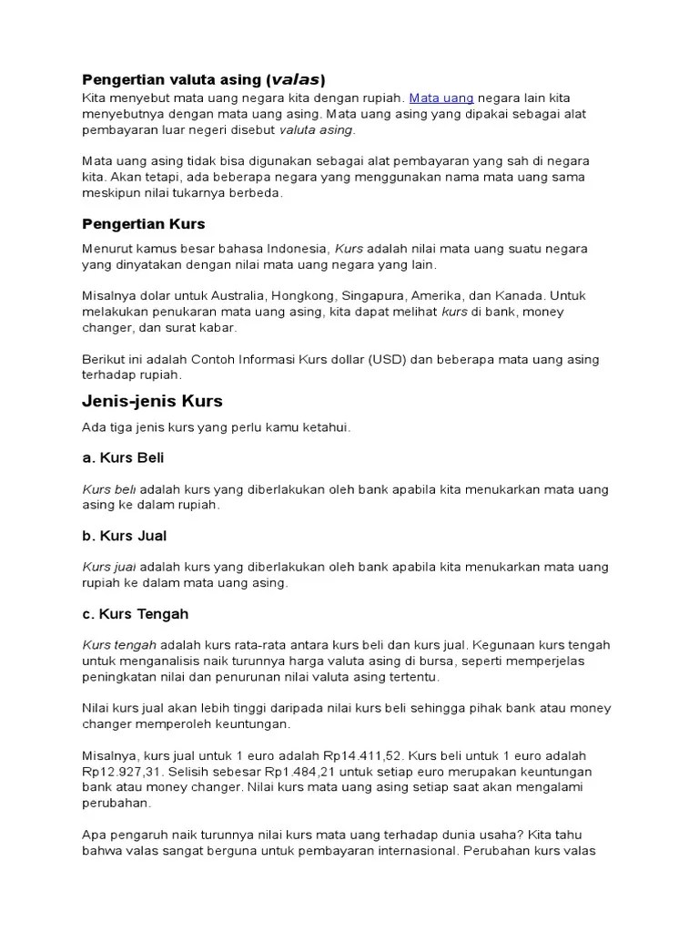 Pengertian Valuta Asing 2 | PDF