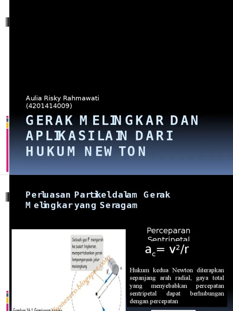 Gerak Melingkar Dan Aplikasi Lain Dari Hukum Newton