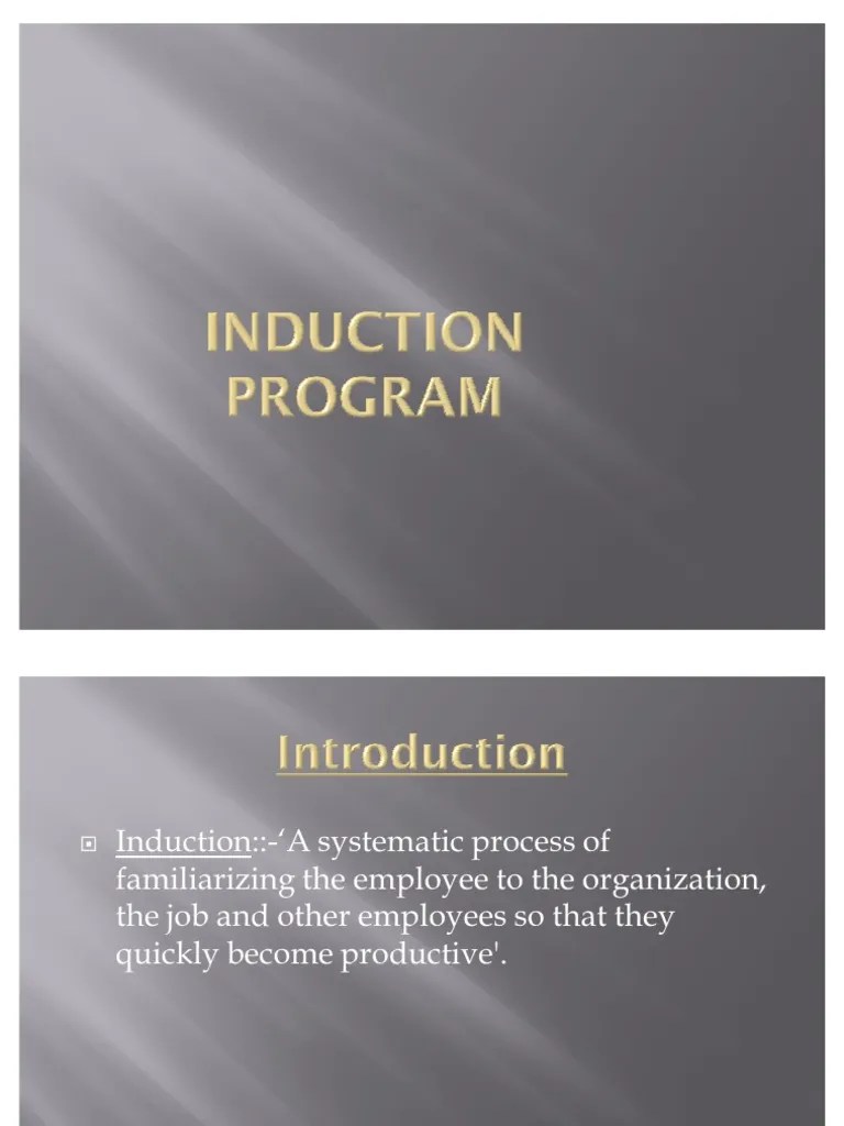 Induction program