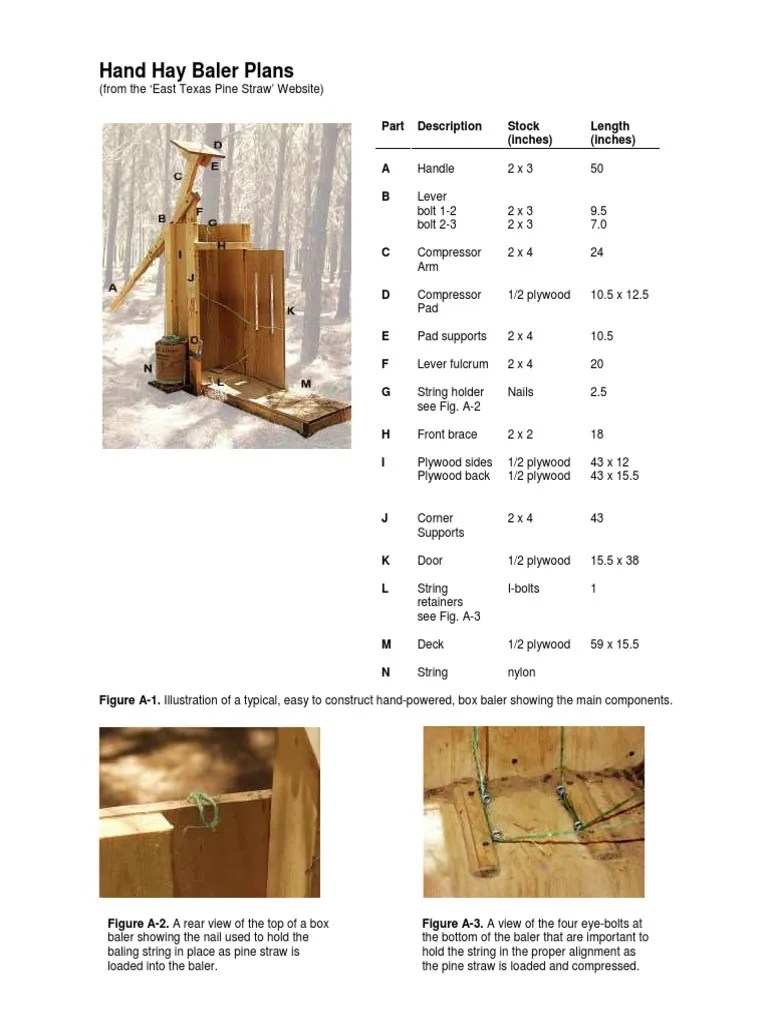 Hand Hay Baler Plans PDF PDF