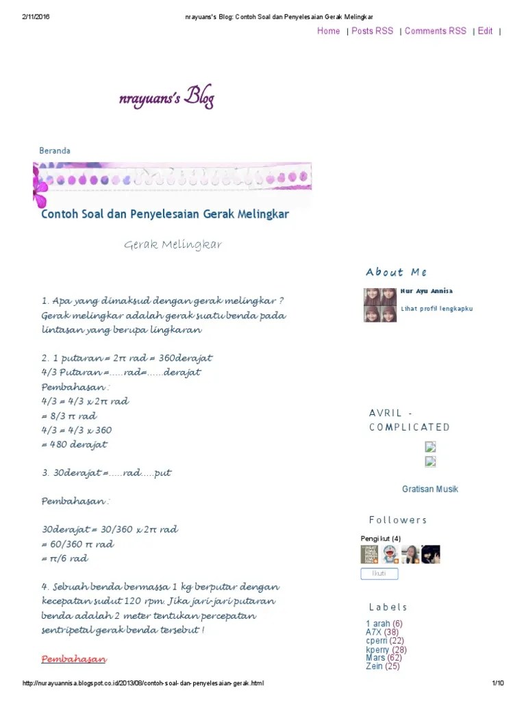 Nrayuans's Blog_ Contoh Soal Dan Penyelesaian Gerak Melingkar