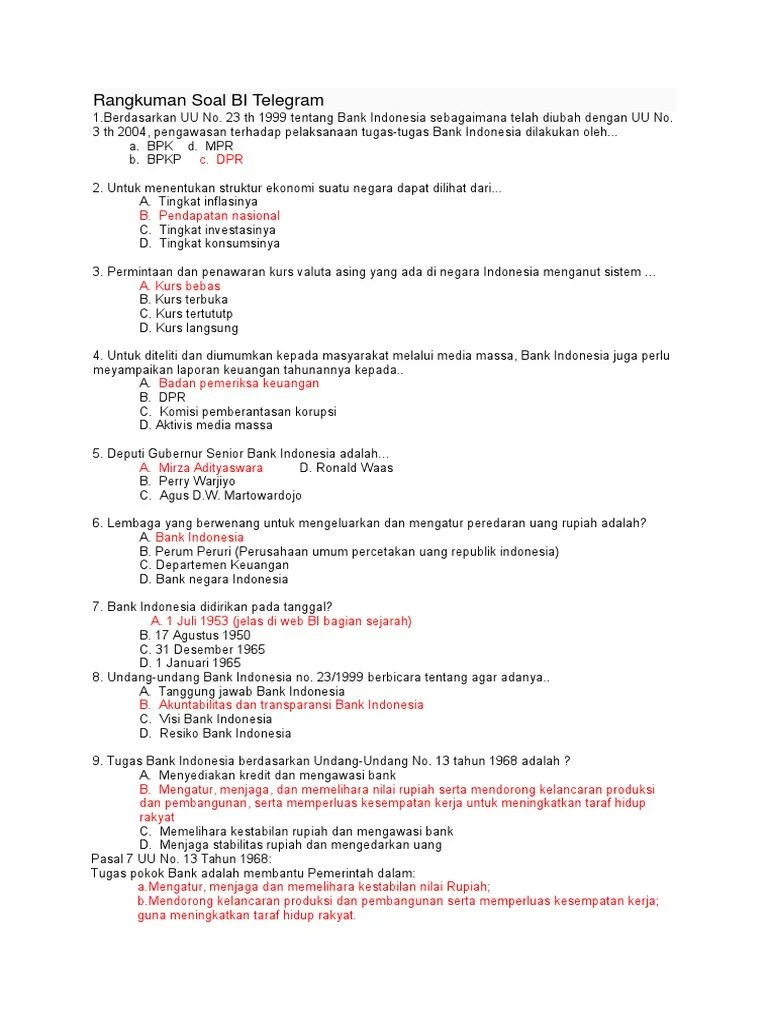 Rangkuman Soal BI Telegram | PDF
