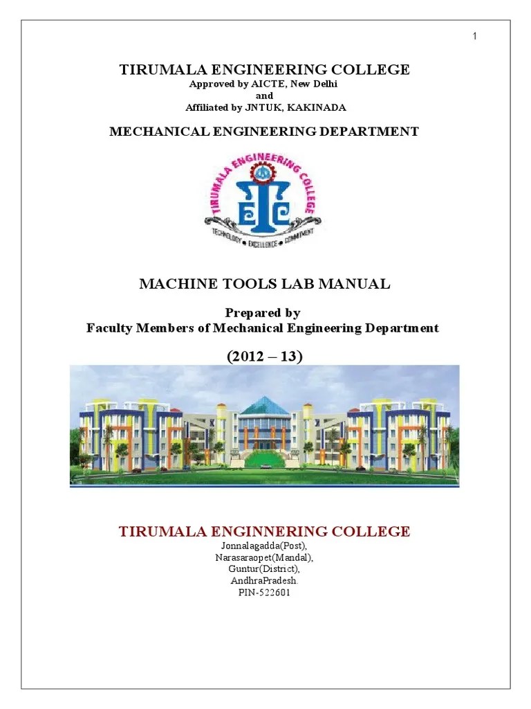 Machine Tools Lab Manual PDF Grinding (Abrasive Cutting) Drill