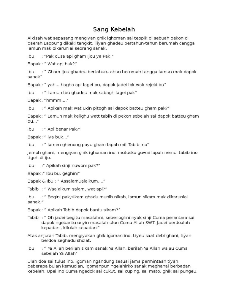Teks Drama 8 Orang Dalam Bahasa Lampung Watching Politics