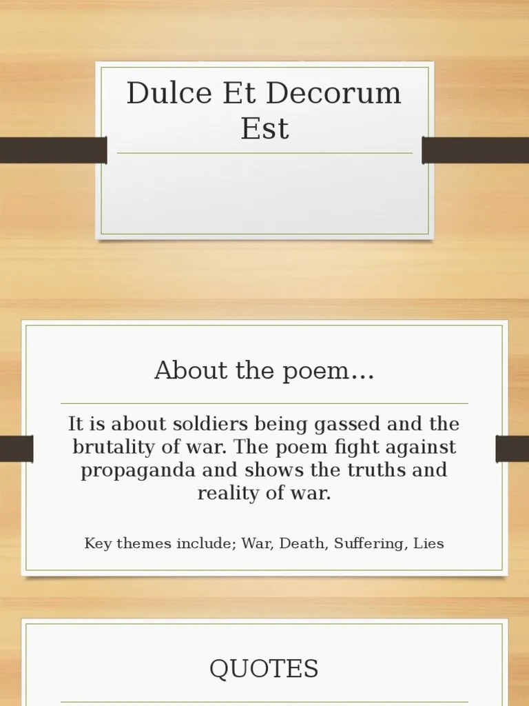 dulce et decorum est Poetry Poetry