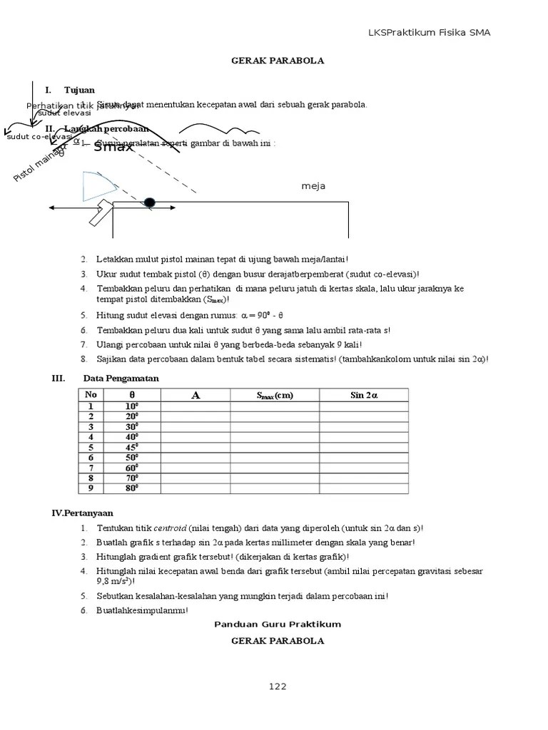 19 LKS No. 8 Gerak Parabola | PDF