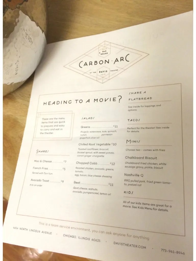 Carbon Arc Menu Menu Food And Drink