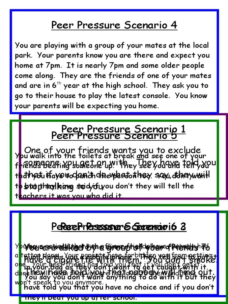 Peer Pressure Scenario Cards