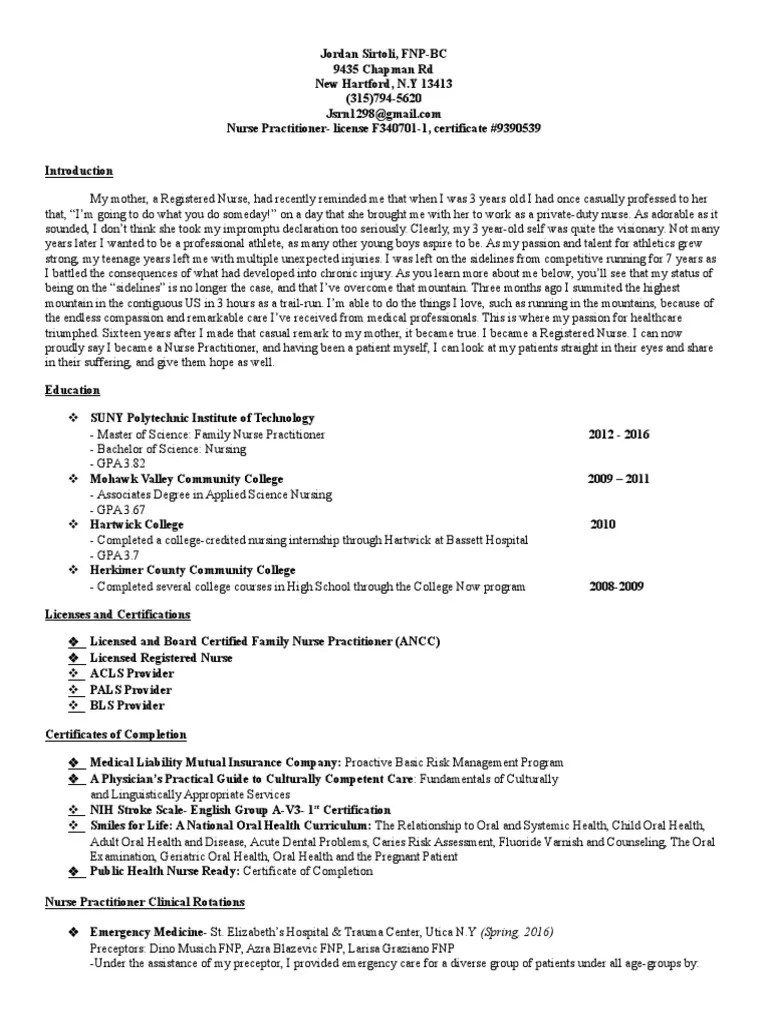 final 2016 resume Pulmonology Nurse Practitioner