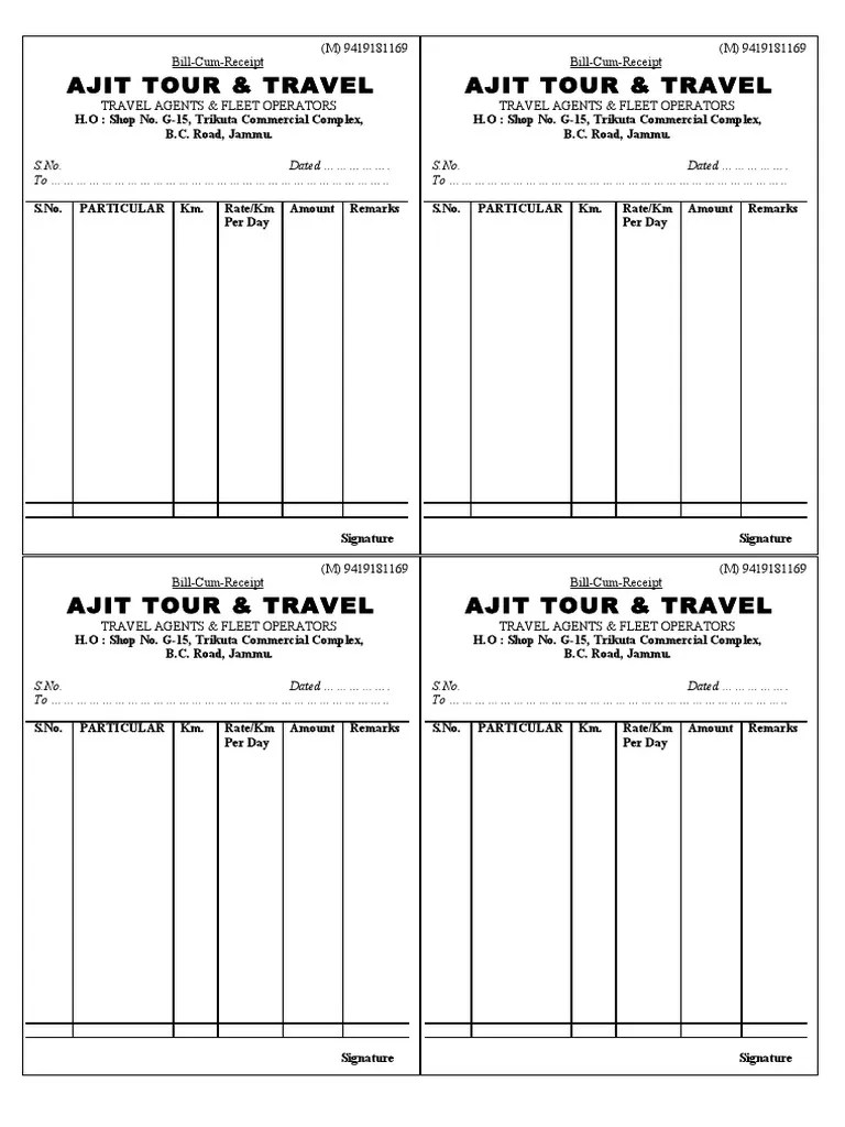 Tour Travel Bill PDF