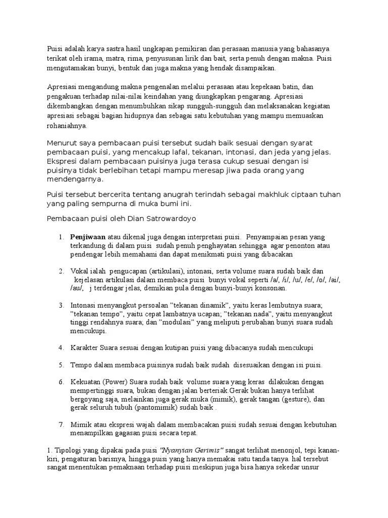 Syarat Syarat Puisi Yang Baik KT Puisi