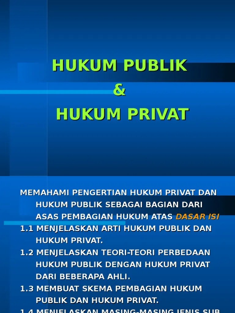 Hukum Publik Dan Hukum Privat | PDF