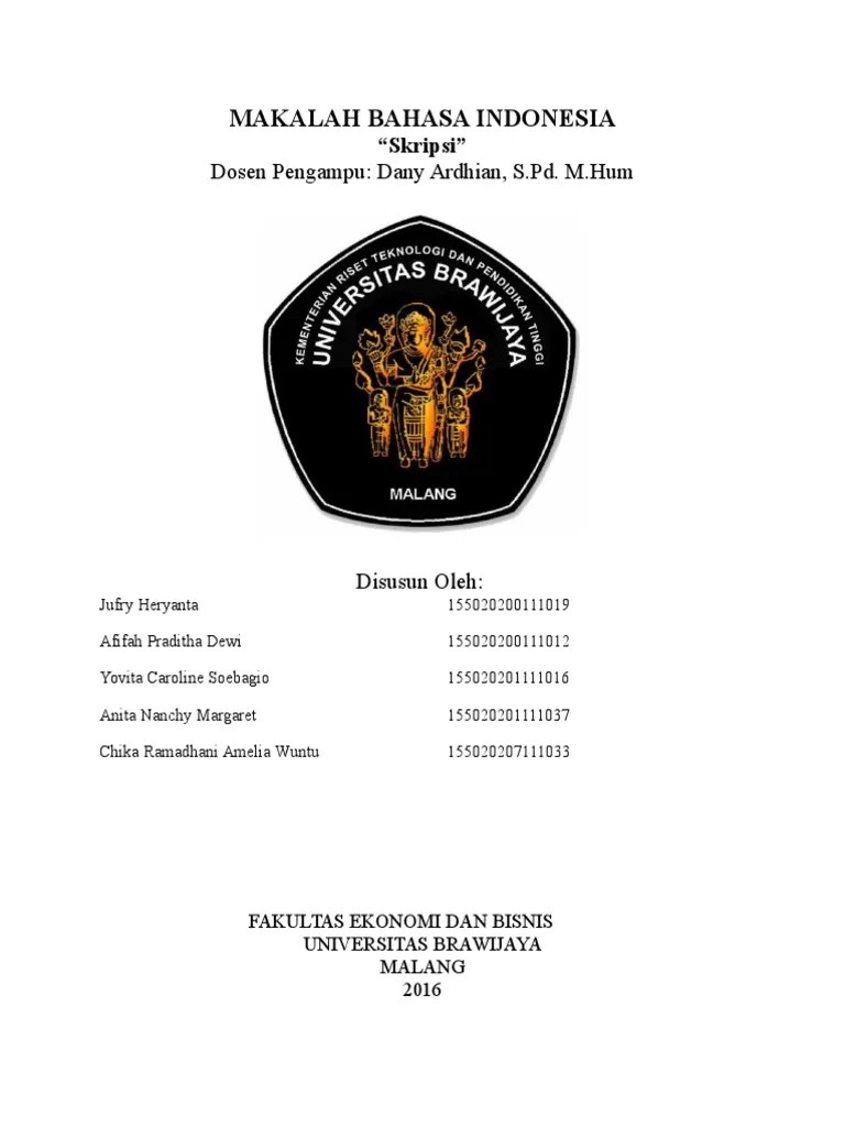 MAKALAH BAHASA INDONESIA “Skripsi”