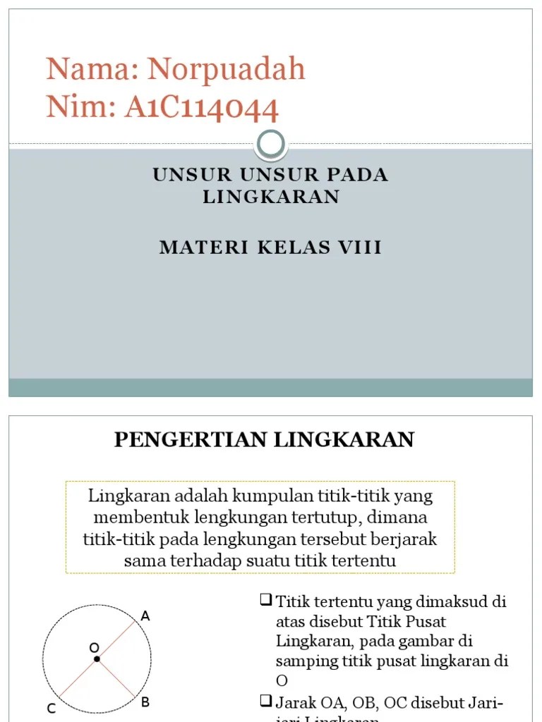 Tugas Unsur Unsur Lingkaran | PDF