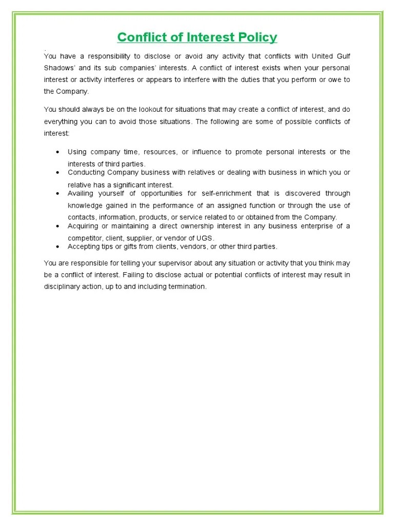 Conflict of Interest Policy1 PDF