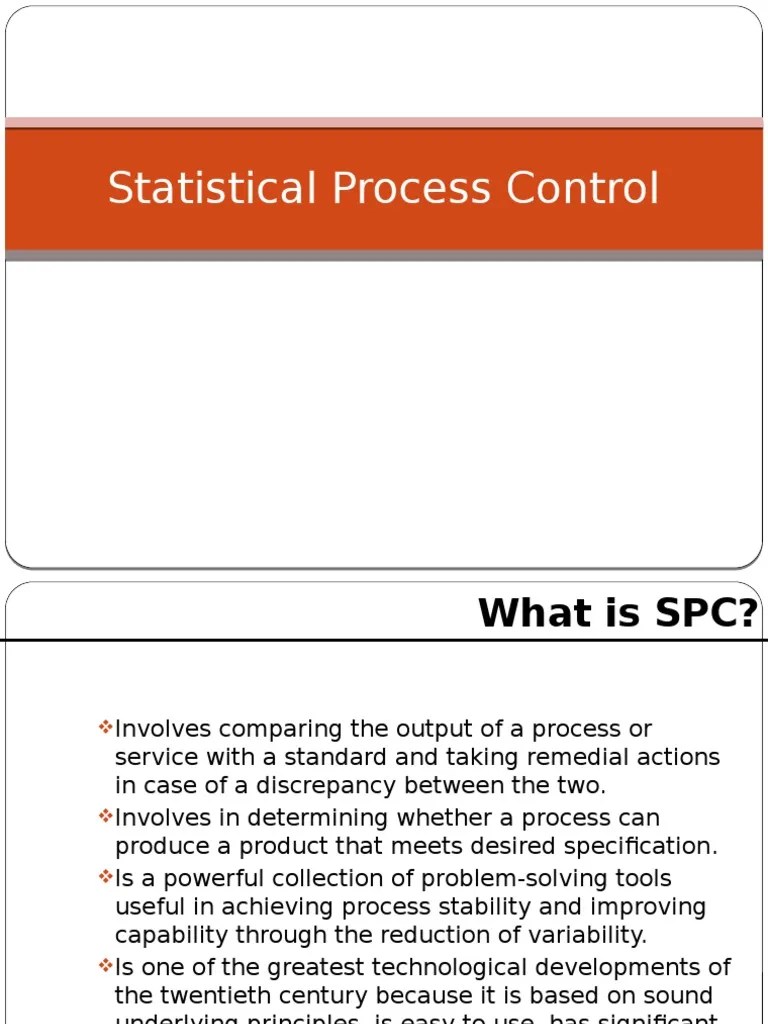 Statistical Process Control PDF Statistics Science