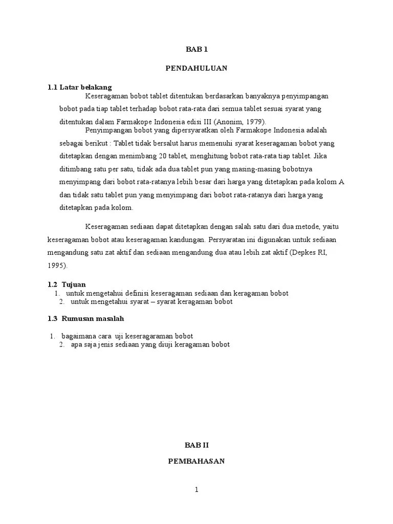 Keseragaman Bobot | PDF