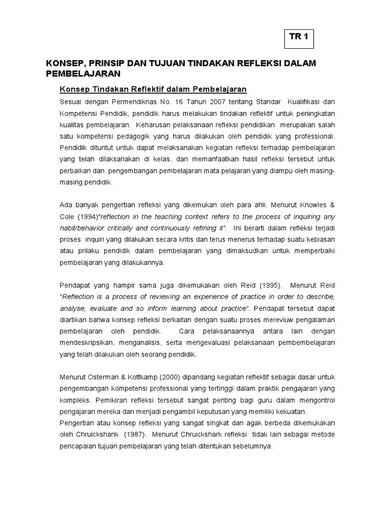 TR 1 - Konsep Prinsip Tujuan Refleksi | PDF