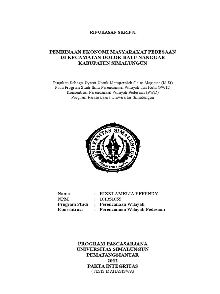 Contoh Ringkasan Skripsi Hukum Ide Judul Skripsi Universitas