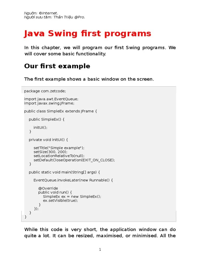Java Swing Leaning by Code PDF Keyboard Shortcut Graphical User