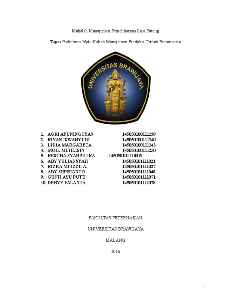 Makalah Manajemen Pemeliharaan Sapi Potong